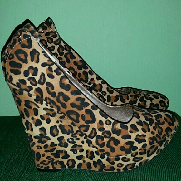 Charlotte Russe Shoes - Animal print wedges